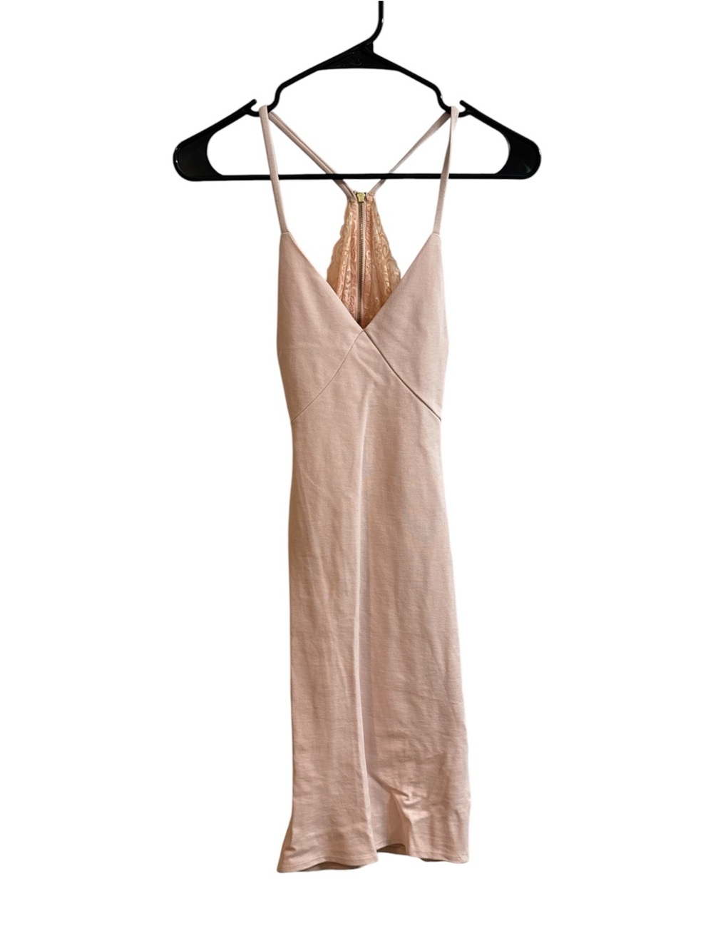 Lulu's Blush Strappy Midi Dress with Lace Back